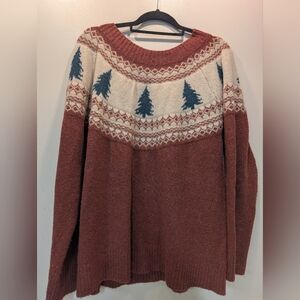 Maurices Brown and Cream Knit Sweater